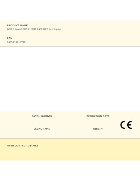 Grifo lavadora cierre esférico ø½ x ¾ pulg