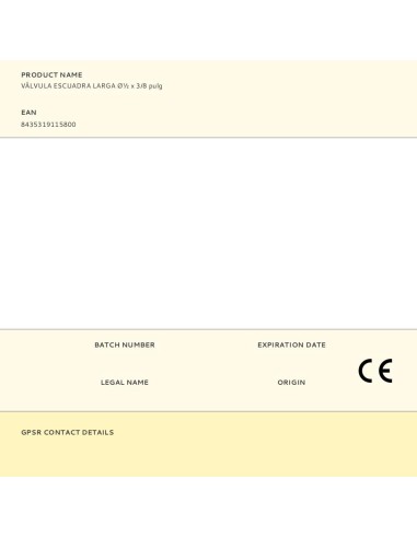 Válvula escuadra larga ø½ x 3/8 pulg