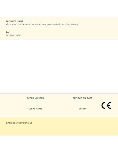 Válvula escuadra larga antical con mando...