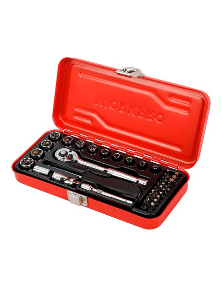 Juego carraca, ¼ pulg, 37 piezas