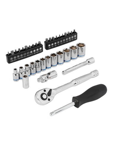 Juego carraca, ¼ pulg, 37 piezas