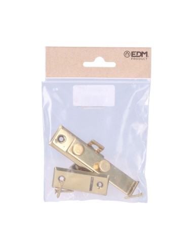 Pestillo reversible latón pulido 8cm