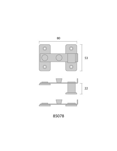 Pestillo reversible latón pulido 8cm