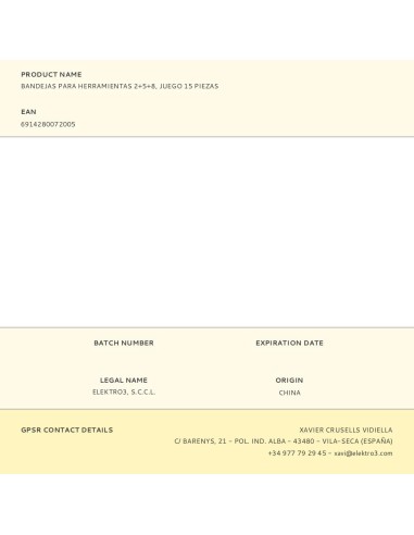 Bandejas para herramientas 2+5+8, juego 15 piezas