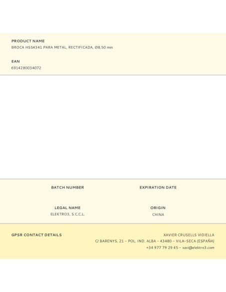 Broca hss4341 para metal, rectificada, ø8,50 x 117,00 mm