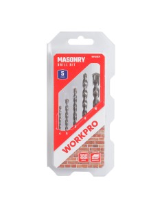 Brocas para mampostería, ø4,00 - ø10,00 mm, juego 5 piezas