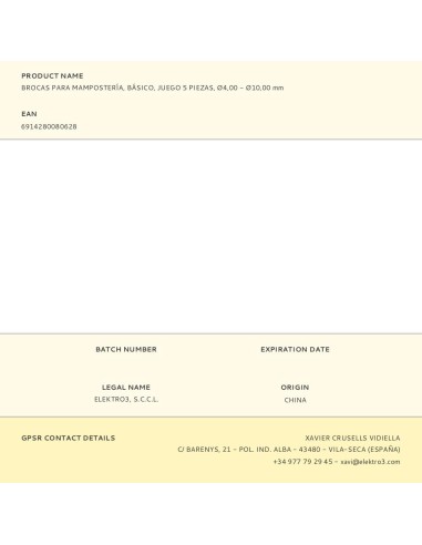 Brocas para mampostería, ø4,00 - ø10,00 mm,...