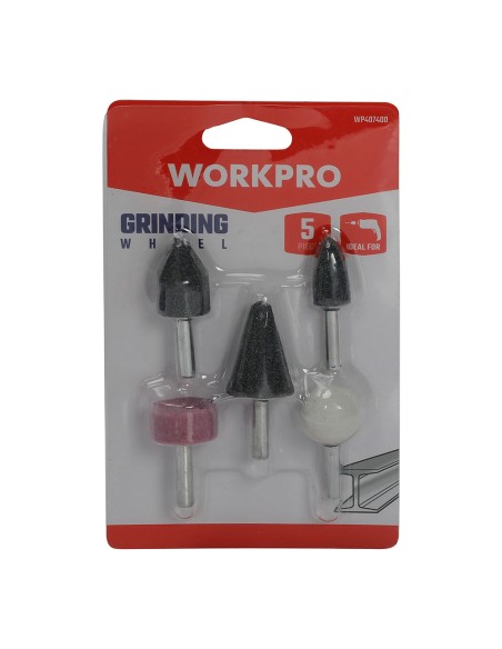 Cabezales de muela mini, vástago ø6 mm, juego 5 piezas