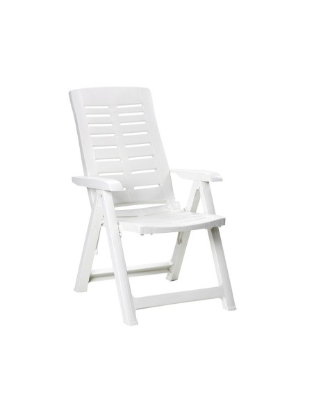 Silla plegable multiposicionnes color blanco