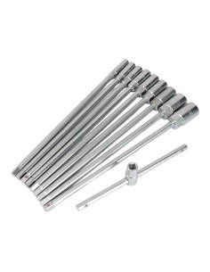 Llave t con vasos intercambiables, 8-19 mm, juego 10 piezas