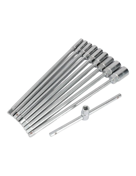 Llave t con vasos intercambiables, 8-19 mm, juego 10 piezas