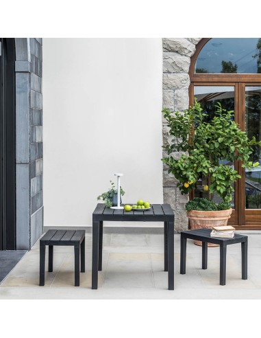 Mesa cuadrada bali color negro para exterior 78...