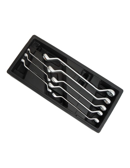 Llaves de estrella cromo-vanadio acodadas dobles, juego 8 piezas