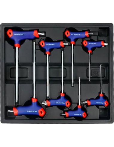 Llaves torx mango en t, t10-t50, juego 8 piezas