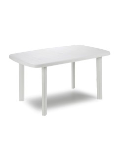 Mesa ovalada color blanco para exterior 72 x 137 x 85 cm