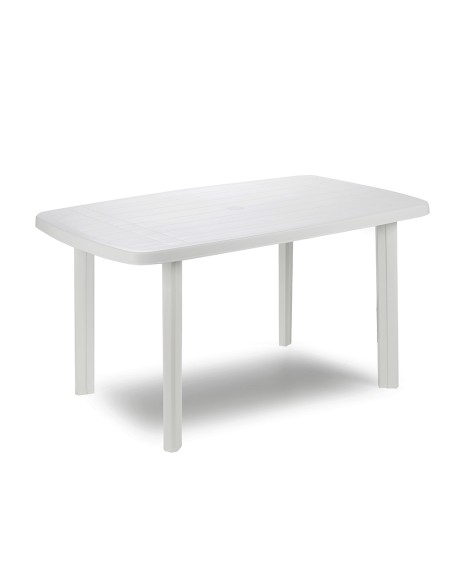 Mesa ovalada color blanco para exterior 72 x 137 x 85 cm