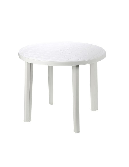 Mesa redonda color blanco para exterior ø 90 x 72 cm