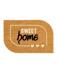 Felpudo 100% coco floqueado diseño sweet home, 60 x 40 cm