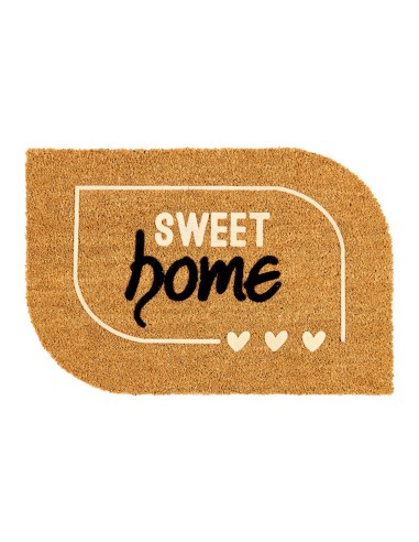 Felpudo 100% coco floqueado diseño sweet home, 60 x 40 cm