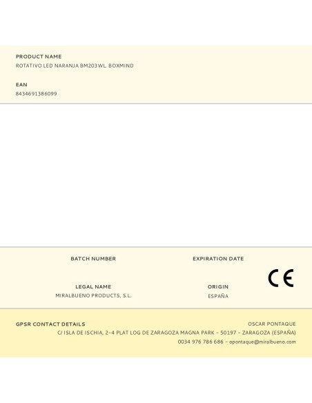 Rotativo led naranja bm203wl
