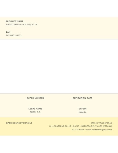 Flexo termo h-h ½ pulg, 30 cm