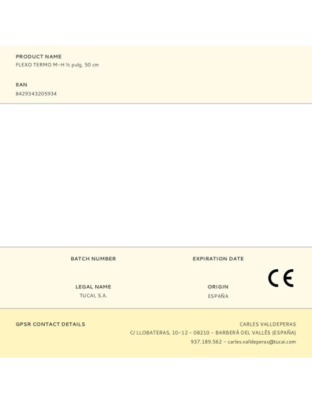 Flexo termo m-h ½ pulg, 50 cm