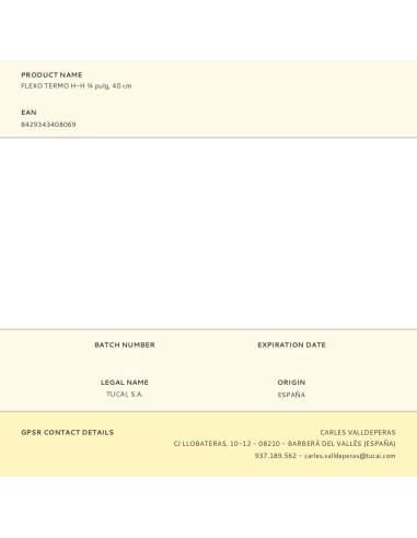 Flexo termo h-h ¾ pulg, 40 cm