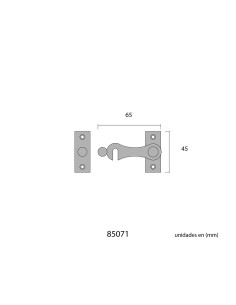Pestillo izquierdo hierro cromo 6cm 2