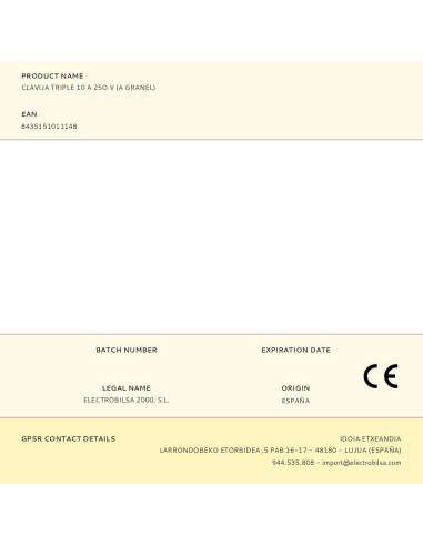 Clavija triple 10 a 25o v (a granel)