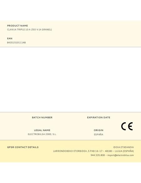 Clavija triple 10 a 25o v (a granel)