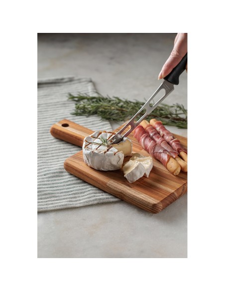 Tabla para cortar y servir con mango, 19,5 x 18,5 x 1,8 cm