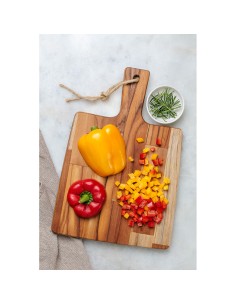 Tabla para cortar y servir con mango, 24 x 23 x 1,8 cm 2