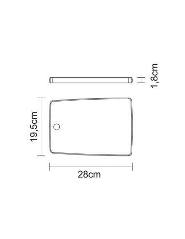 Tabla para cortar y servir 28 x 19,5 x 1,8 cm