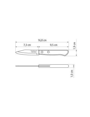 Cuchillo polywood castaño para verduras y...