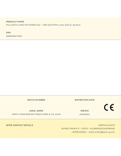 Pila alikalina longlife power aaa - lr03, blister 6 uds, ø10,5 x 44,5 mm 2