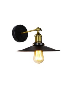Aplique de pared metalico vintage e27 60 w color negro ø28 x 24,5 x 26 cm