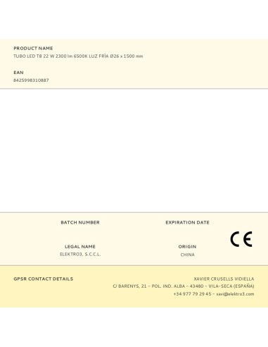 Tubo led t8, 22 w, 2480 lm, 6500 k, luz fría,...