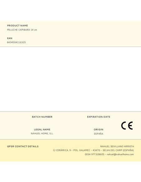 Peluche capibara 14 cm