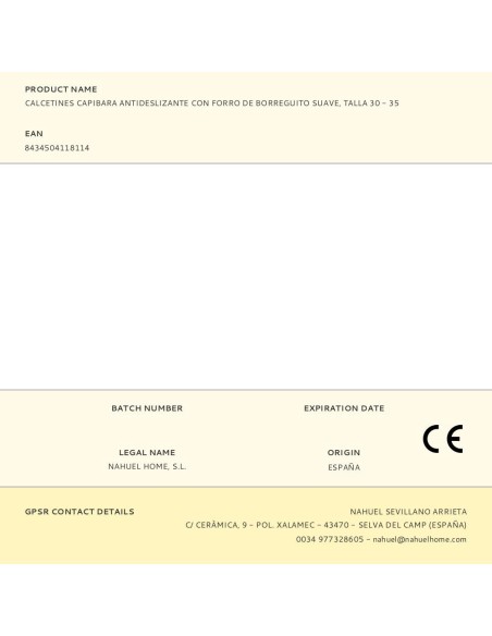 Calcetines capibara antideslizantes con forro de borreguito suave, talla 30 - 35