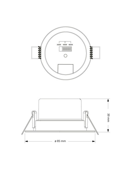 Downlight led, empotrable, redondo, sylt, 7 w, 3cct, 600 lm, color blanco, ø8,5 cm