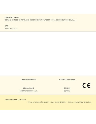 Downlight led, empotrable, redondo, sylt, 7 w,...