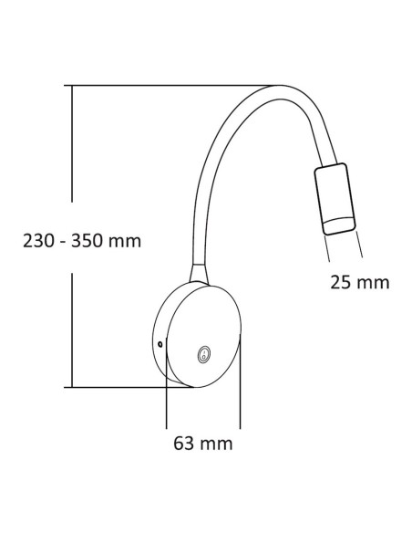 Aplique led classic, 3 w, 4000 k, 450 lm, blanco, 35 x 6,3 cm