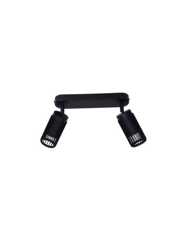 Foco 2 elementos sahara arenado, gu10, 10 w (bombillas no incluidas), negro, 30 x 6 x 21 cm