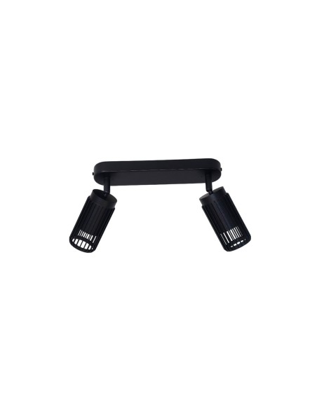 Foco 2 elementos sahara arenado, gu10, 10 w (bombillas no incluidas), negro, 30 x 6 x 21 cm