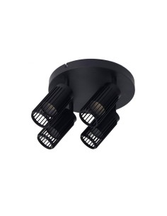 Foco 4 elementos, sahara arenado, gu10, 10 w, (bombillas no incluidas), negro, 23 x 6 x 20 cm