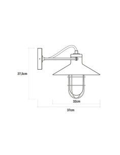 Aplique de pared metalico vintage e27 60 w color negro ø32 x 37 x 27,5 cm 2