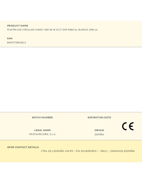 Plafón led circular, charly, 46 w, 3cct, 5060 lm, blanco, ø40 x 7 cm