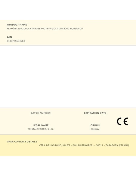 Plafón led circular, targes, 46 w, 3cct, 5060 lm, blanco, ø40 x 6,5 cm