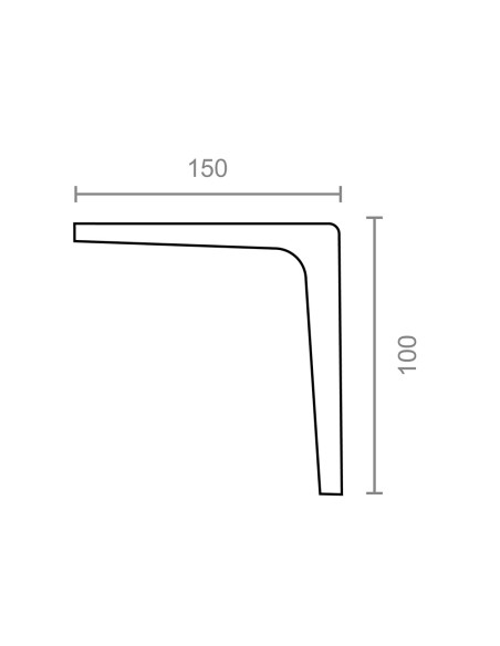 Escuadra aluminio plm07 gris 150 x 100 mm