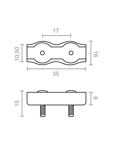 Sujetacable plano doble sjt02, 3 mm,...